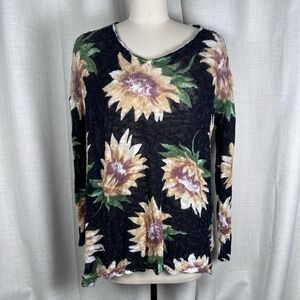 Show Me Your Mumu Mellow Overtop Knit Sweater Sunflower Dreams Floral  Small